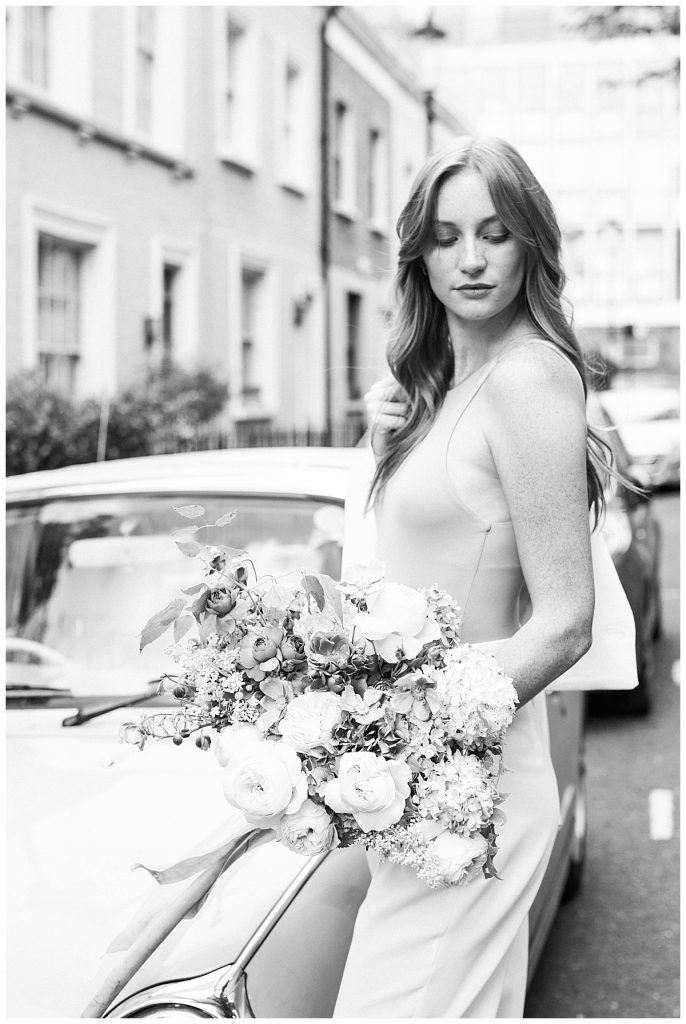 woman with bouquet in Notting Hill
